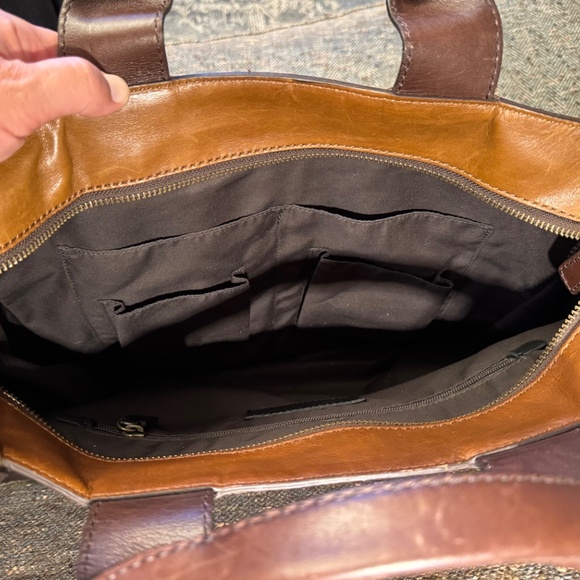 COACH Weekend Tote, Brown Leather with Side Pockets (Authentic Pre-Owned) - Picture 10 of 14